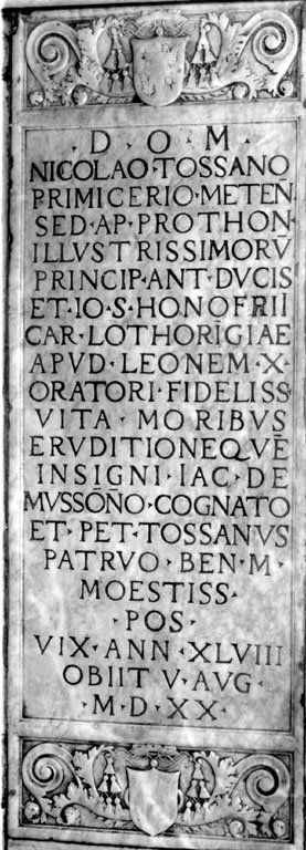 lapide tombale - ambito romano (sec. XVI)